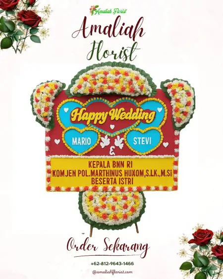 Papan Bunga Pernikahan Villa Istana Bunga Lembang